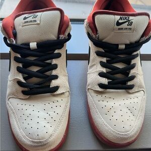 Nike SB Dunk Low Pro in Cream and Red